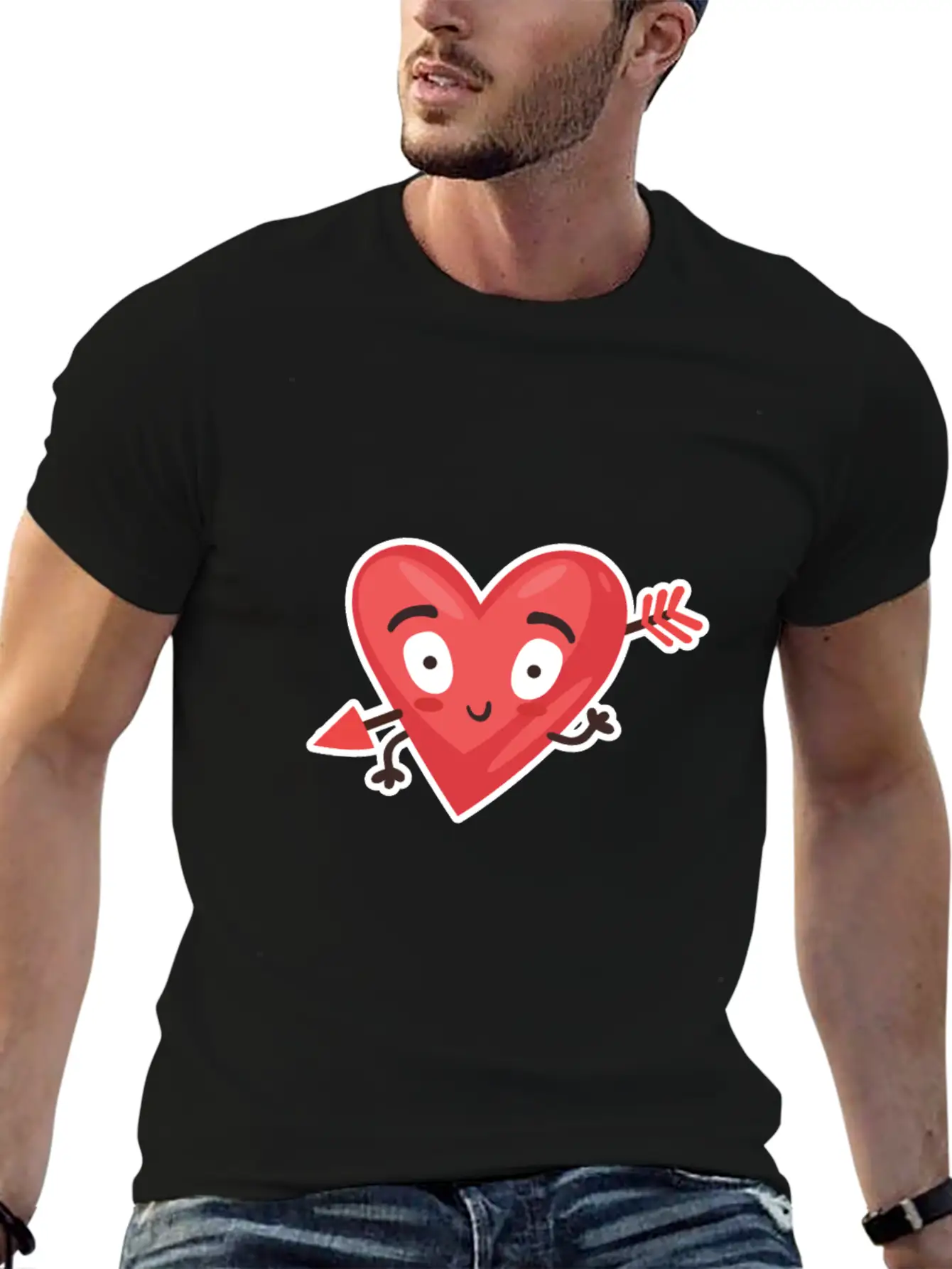 Love Cupid Arrow Heart Casual Graphic T-Shirt – Simple And Comfortable Daily Wear