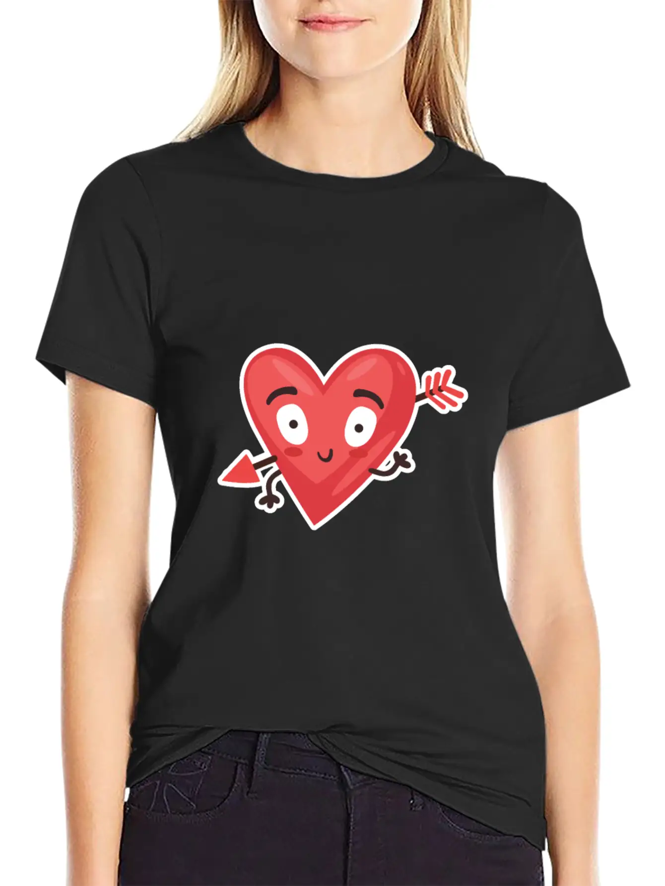 Love Cupid Arrow Heart Casual Graphic T-Shirt – Simple And Comfortable Daily Wear