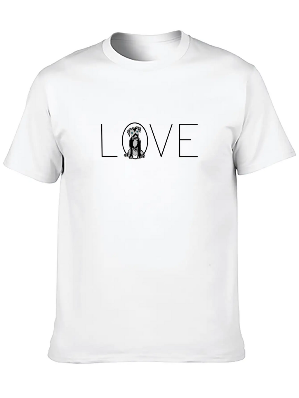 Love Dogs, I Love Dogs, Puppy Unisex Short Sleeve Soft Cotton T-Shirt – Casual Everyday Wear