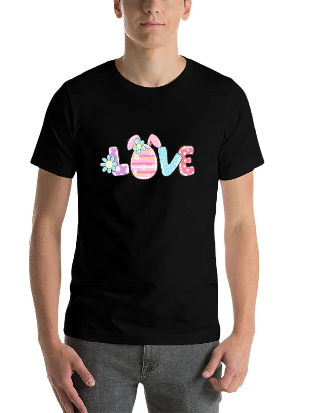 LOVE Easter Egg Easter Bunny Outfit Breathable Soft Cotton T-Shirt – Timeless Casual Look