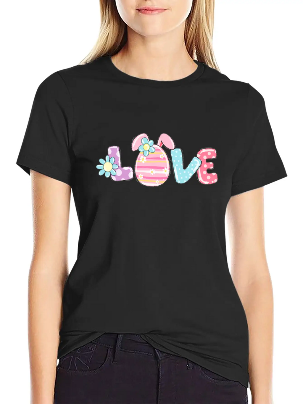 LOVE Easter Egg Easter Bunny Outfit Breathable Soft Cotton T-Shirt – Timeless Casual Look