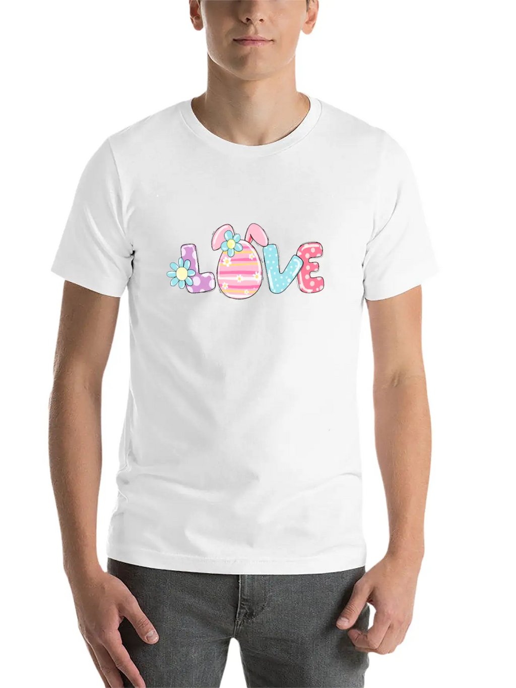 LOVE Easter Egg Easter Bunny Outfit Breathable Soft Cotton T-Shirt – Timeless Casual Look