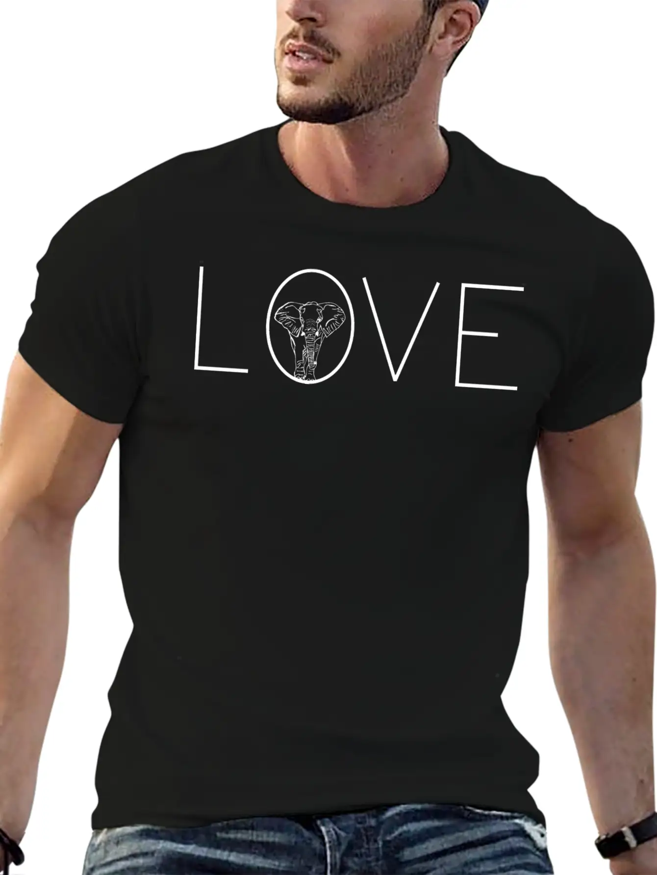 Love Elephant, I Love Elephants Breathable Soft Cotton T-Shirt – Timeless Casual Look