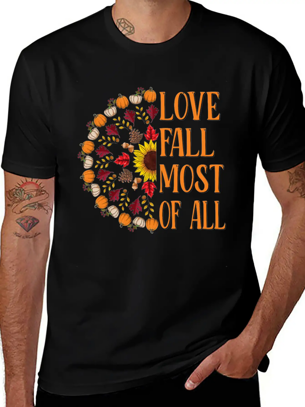 Love Fall Most Of All Sunflower Acorns Unisex Casual T-Shirt – Clean Design For Daily Comfort