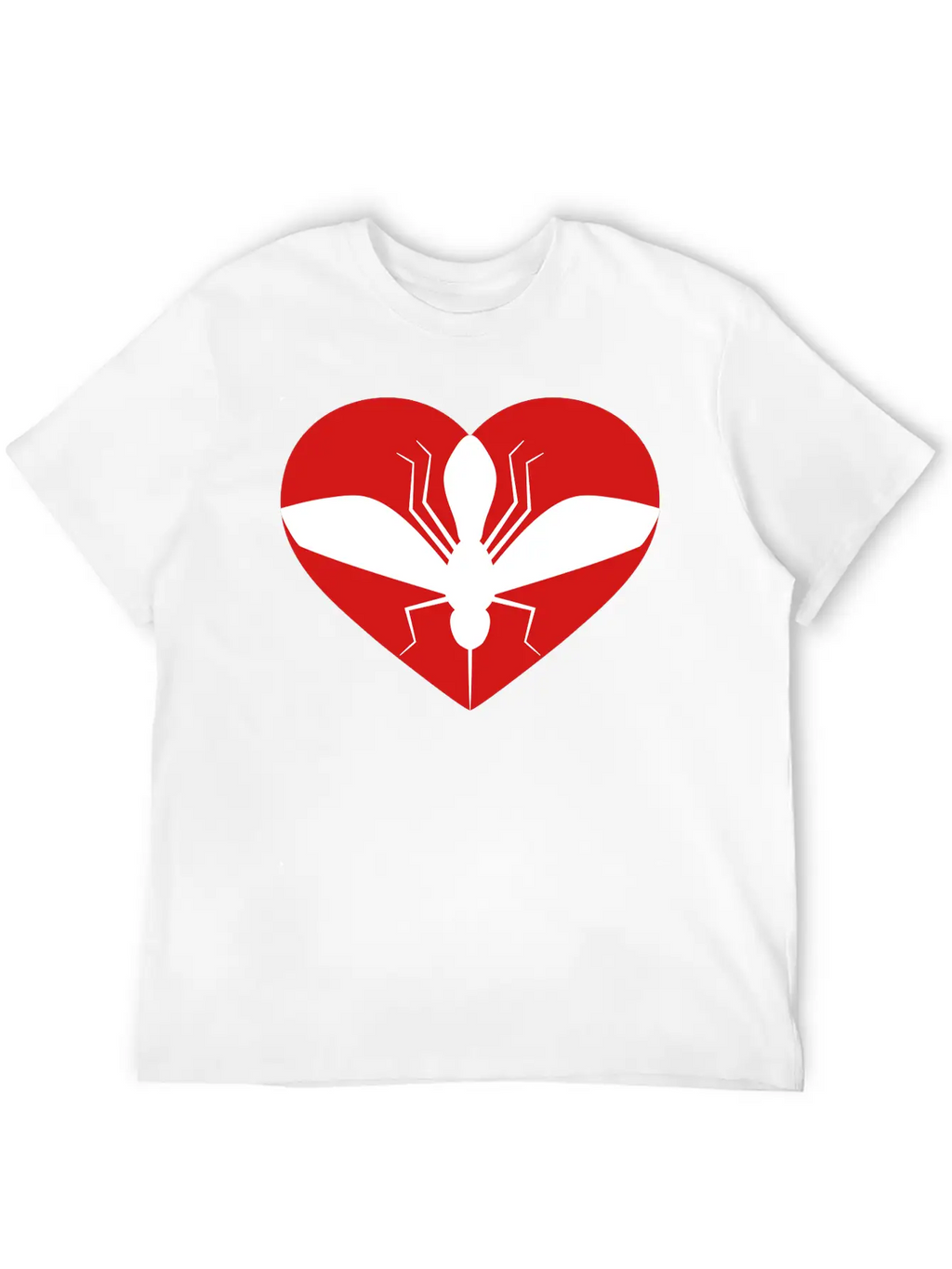 Love Heart Mosquito I Love Logo Schnake Blood Drin Unisex Short Sleeve Soft Cotton T-Shirt – Casual Everyday Wear
