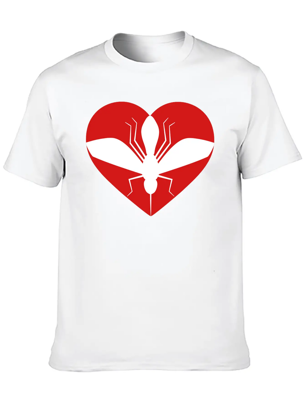 Love Heart Mosquito I Love Logo Schnake Blood Drin Unisex Short Sleeve Soft Cotton T-Shirt – Casual Everyday Wear