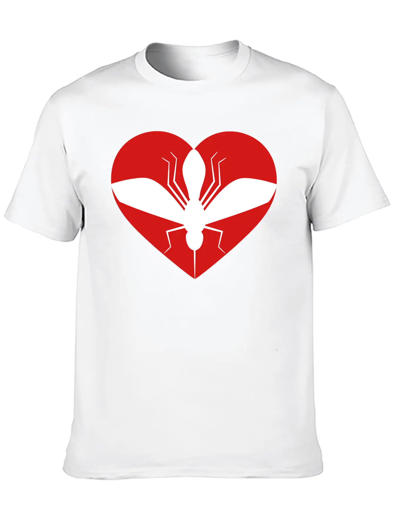 Love Heart Mosquito I Love Logo Schnake Blood Drin Unisex Short Sleeve Soft Cotton T-Shirt – Casual Everyday Wear