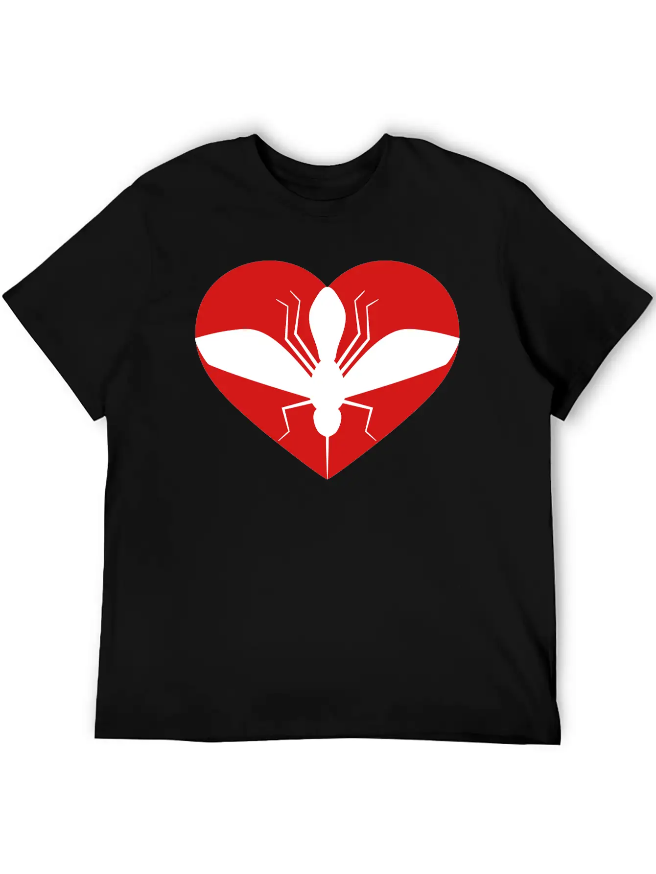 Love Heart Mosquito I Love Logo Schnake Blood Drin Unisex Short Sleeve Soft Cotton T-Shirt – Casual Everyday Wear