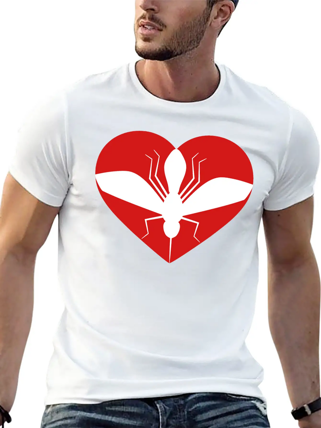 Love Heart Mosquito I Love Logo Schnake Blood Drin Unisex Short Sleeve Soft Cotton T-Shirt – Casual Everyday Wear
