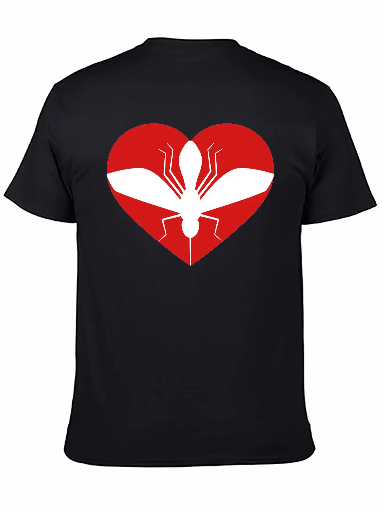Love Heart Mosquito I Love Logo Schnake Blood Drin Unisex Short Sleeve Soft Cotton T-Shirt – Casual Everyday Wear