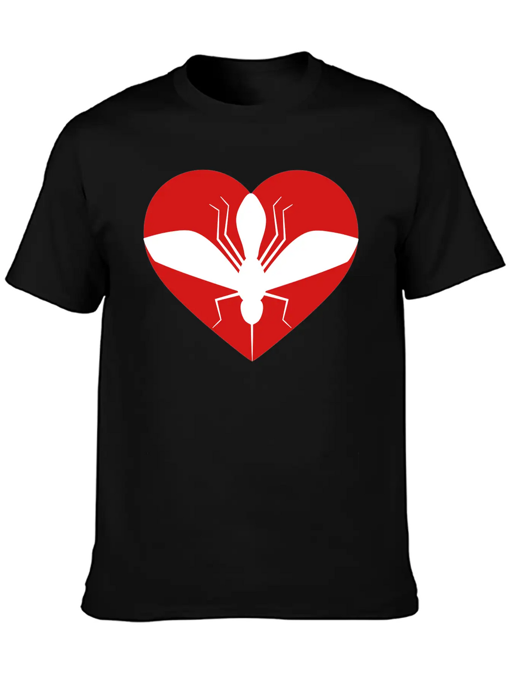 Love Heart Mosquito I Love Logo Schnake Blood Drin Unisex Short Sleeve Soft Cotton T-Shirt – Casual Everyday Wear