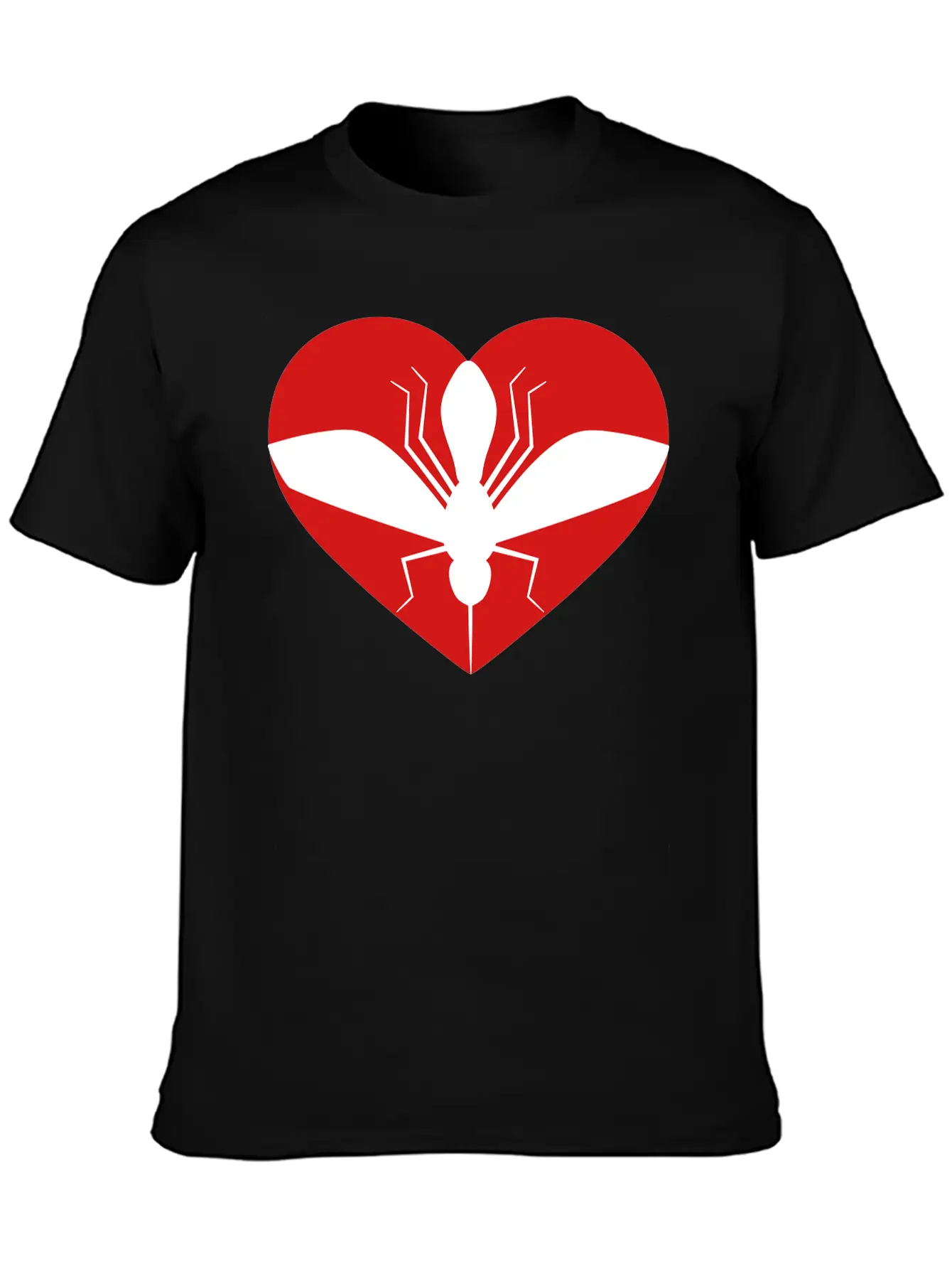 Love Heart Mosquito I Love Logo Schnake Blood Drin Unisex Short Sleeve Soft Cotton T-Shirt – Casual Everyday Wear