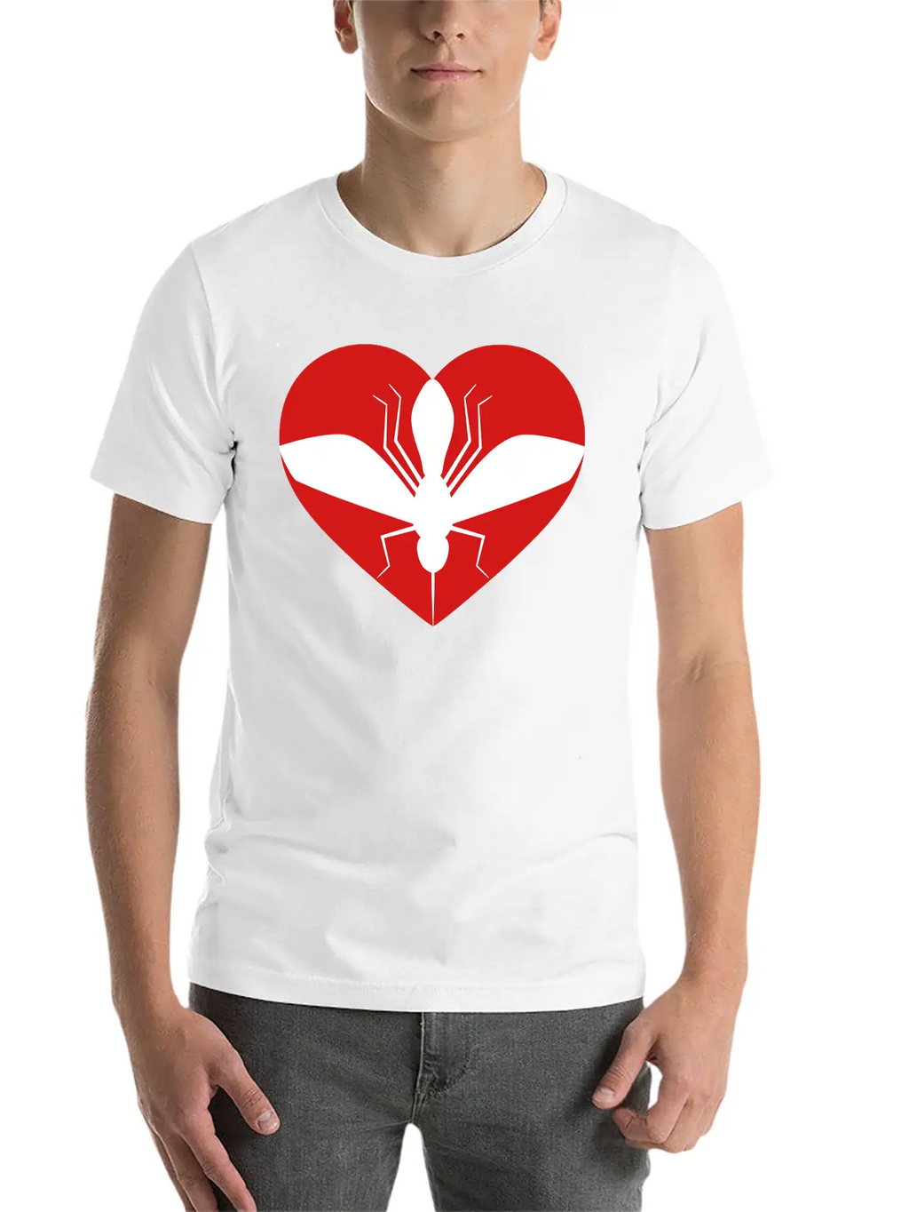 Love Heart Mosquito I Love Logo Schnake Blood Drin Unisex Short Sleeve Soft Cotton T-Shirt – Casual Everyday Wear