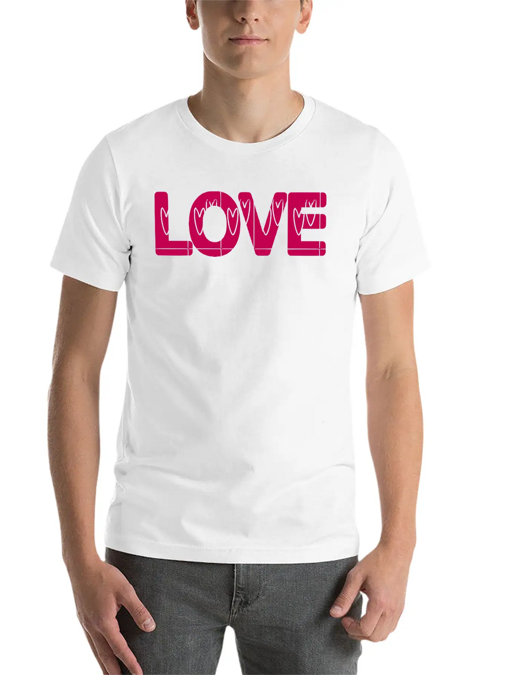 Love Hearts Vector (changeable Color) Unisex Casual T-Shirt – Clean Design For Daily Comfort