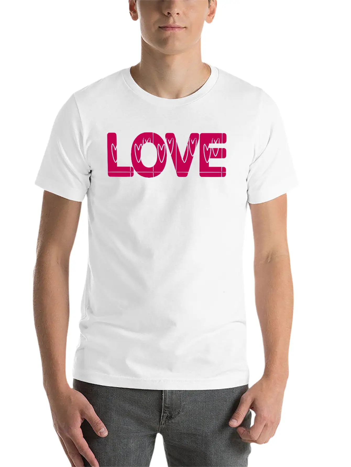 Love Hearts Vector (changeable Color) Unisex Casual T-Shirt – Clean Design For Daily Comfort