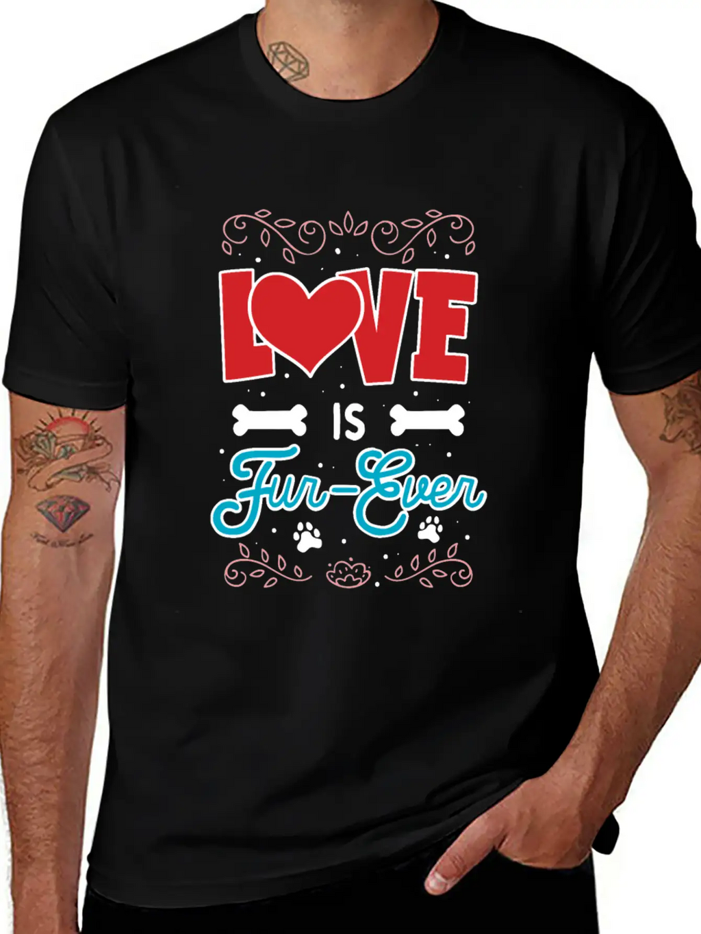 Love Is Fur-Ever Unisex Short Sleeve Soft Cotton T-Shirt – Casual Everyday Wear