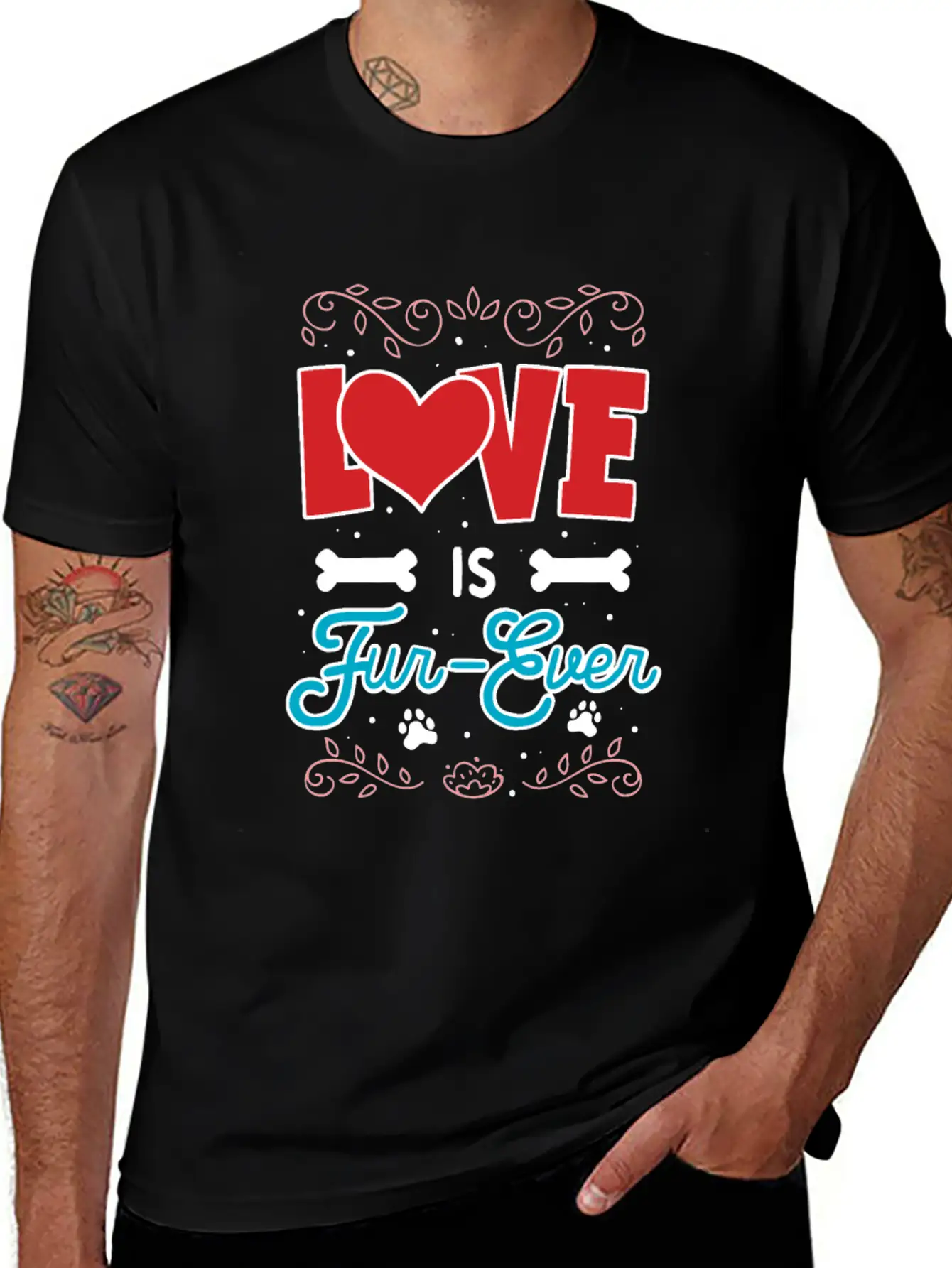 Love Is Fur-Ever Unisex Short Sleeve Soft Cotton T-Shirt – Casual Everyday Wear