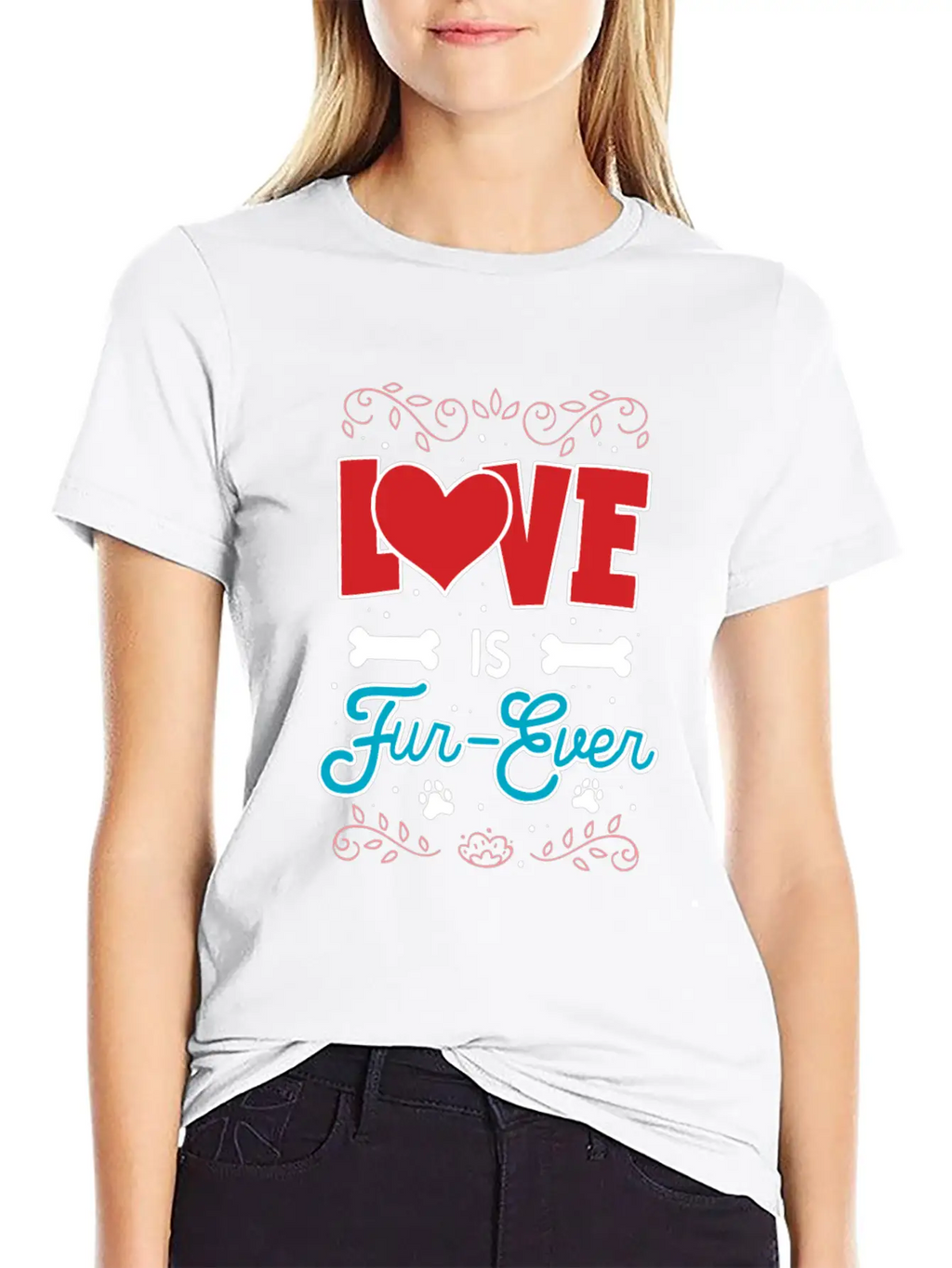 Love Is Fur-Ever Unisex Short Sleeve Soft Cotton T-Shirt – Casual Everyday Wear