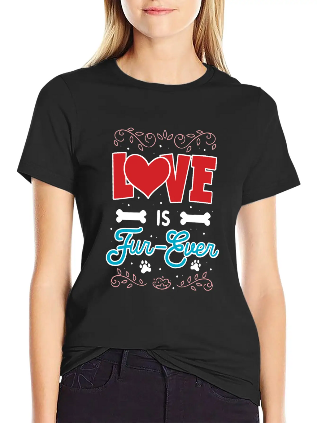 Love Is Fur-Ever Unisex Short Sleeve Soft Cotton T-Shirt – Casual Everyday Wear