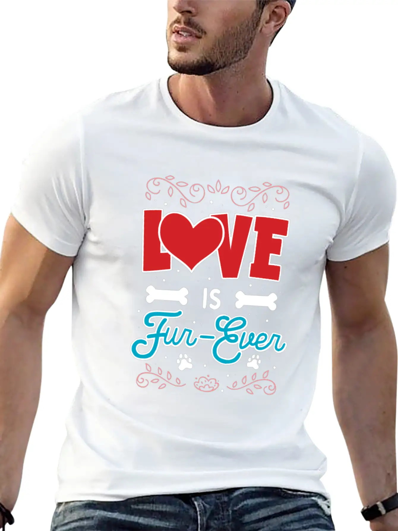 Love Is Fur-Ever Unisex Short Sleeve Soft Cotton T-Shirt – Casual Everyday Wear