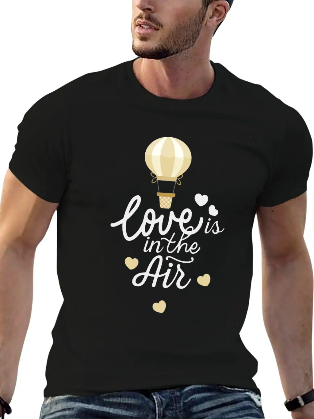 Love Is In The Air Hot Air Balloon Essential Cotton Tee For Daily Outfits – Unisex Style