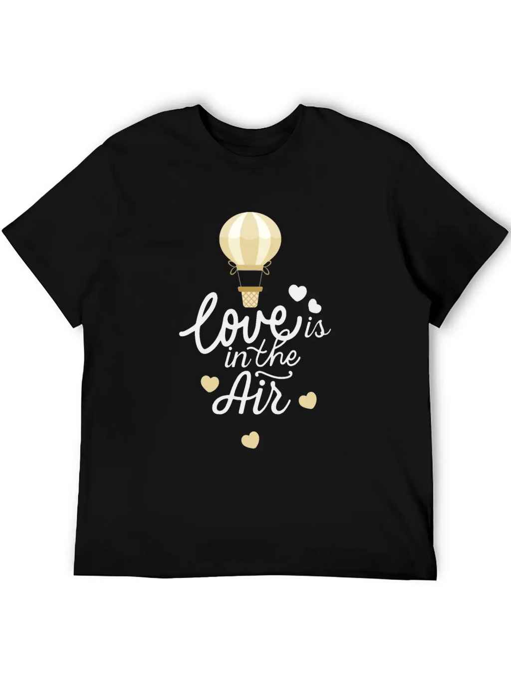 Love Is In The Air Hot Air Balloon Valentine Day Essential Cotton Tee For Daily Outfits – Unisex Style