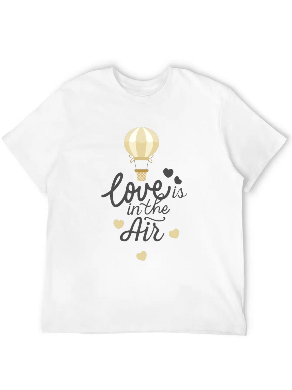 Love Is In The Air Hot Air Balloon Valentine Day Essential Cotton Tee For Daily Outfits – Unisex Style