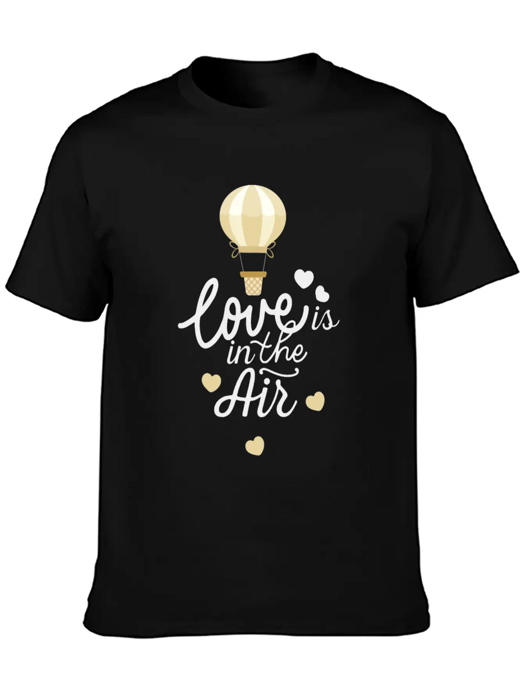 Love Is In The Air Hot Air Balloon Valentine Day Essential Cotton Tee For Daily Outfits – Unisex Style