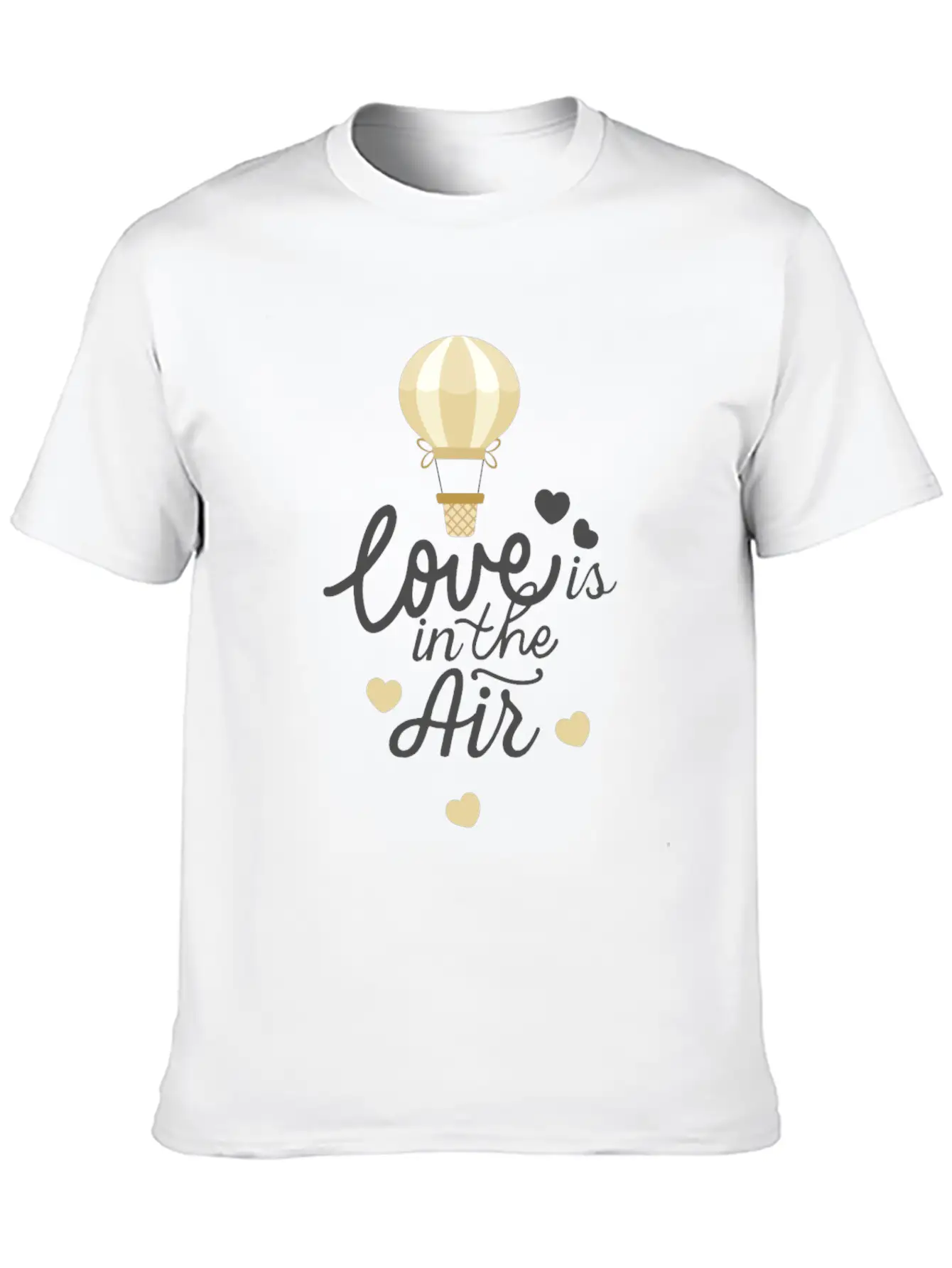 Love Is In The Air Hot Air Balloon Valentine Day Essential Cotton Tee For Daily Outfits – Unisex Style