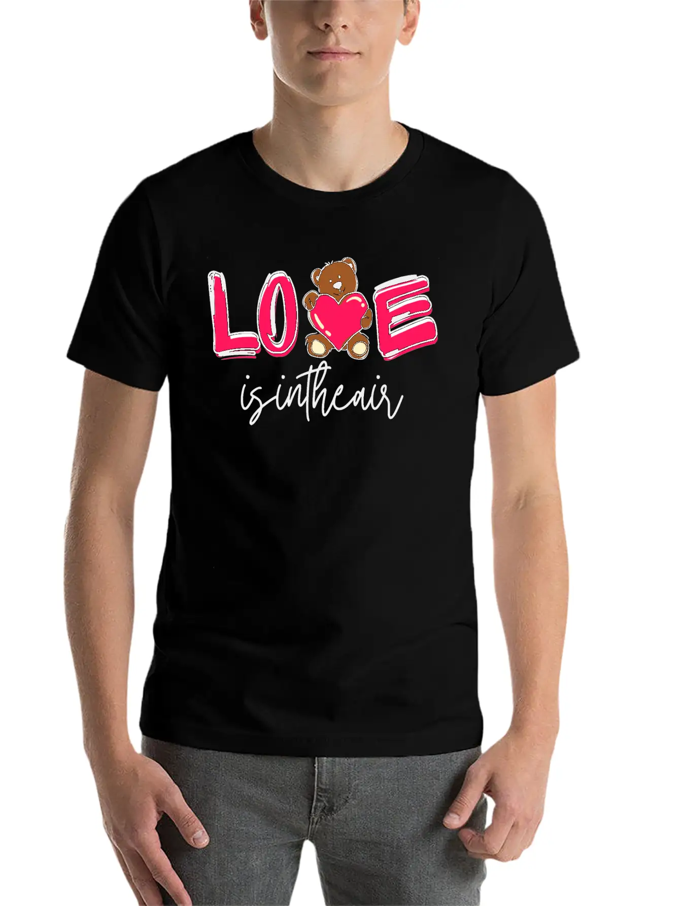 Love Is In The Air, Valentines Day Special Casual Graphic T-Shirt – Simple And Comfortable Daily Wear