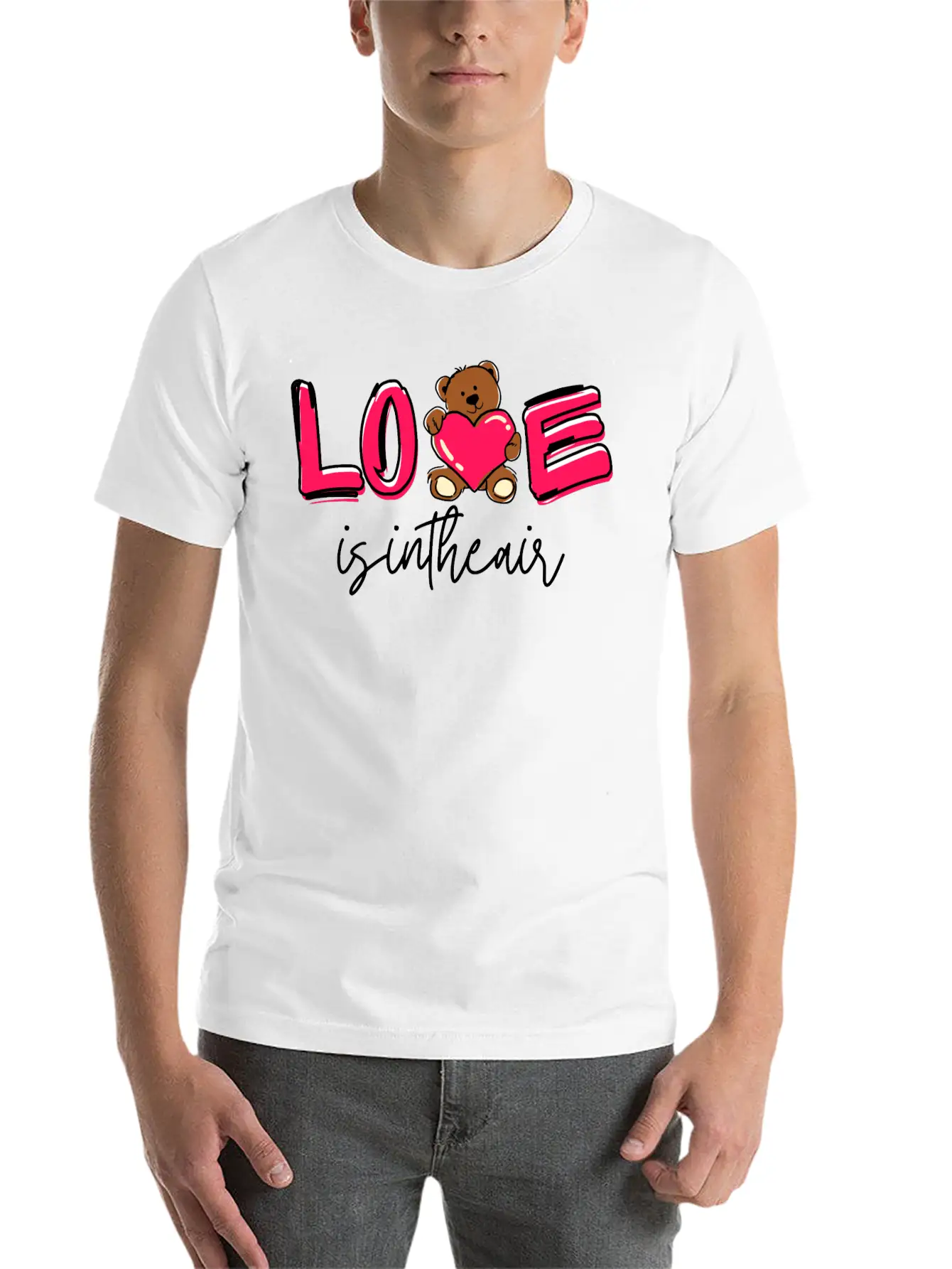 Love Is In The Air, Valentines Day Special Casual Graphic T-Shirt – Simple And Comfortable Daily Wear