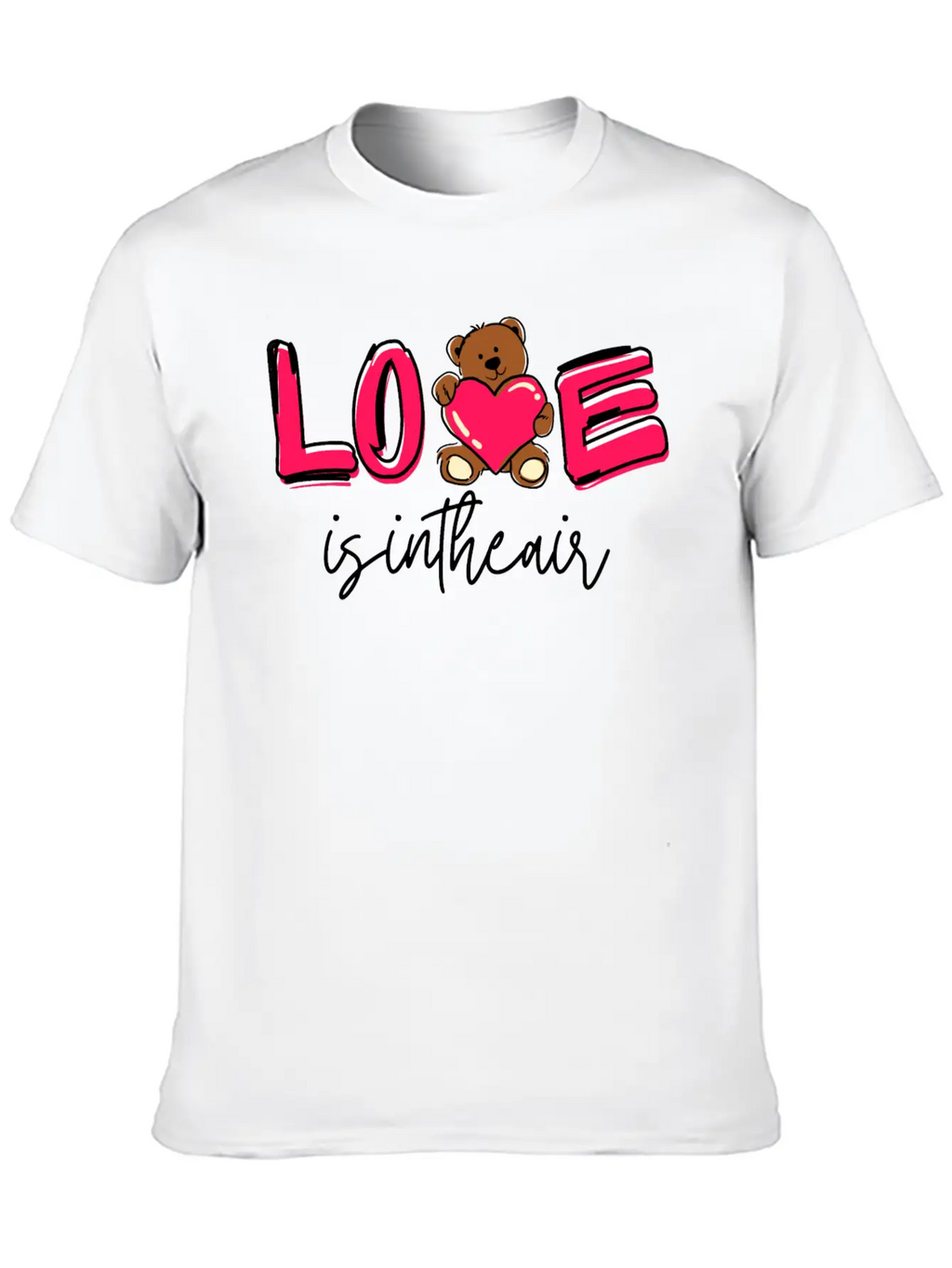 Love Is In The Air, Valentines Day Special Casual Graphic T-Shirt – Simple And Comfortable Daily Wear