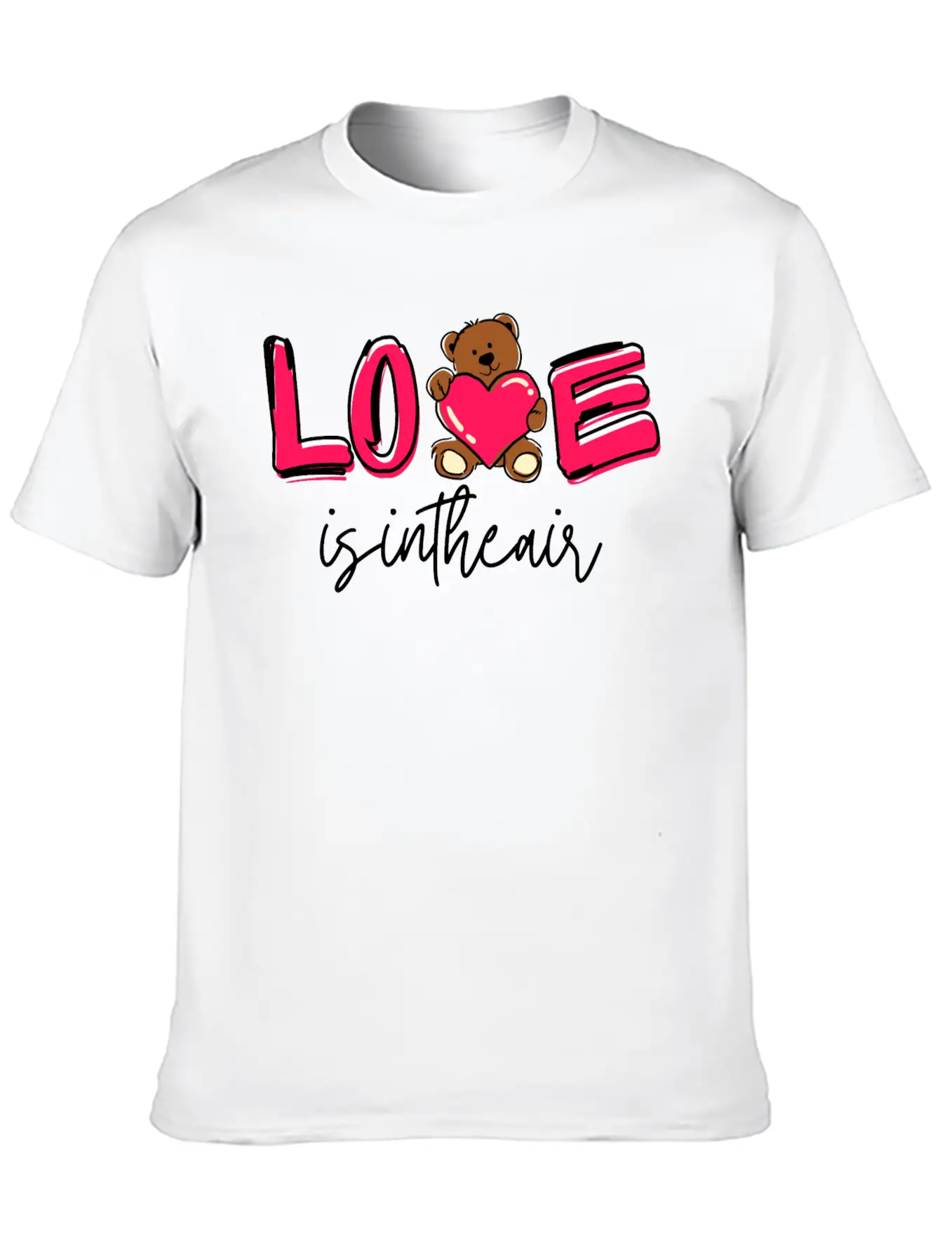 Love Is In The Air, Valentines Day Special Casual Graphic T-Shirt – Simple And Comfortable Daily Wear