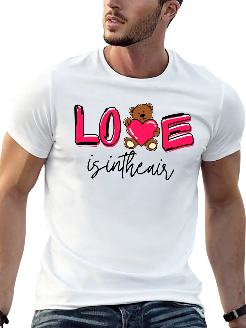 Love Is In The Air, Valentines Day Special Casual Graphic T-Shirt – Simple And Comfortable Daily Wear