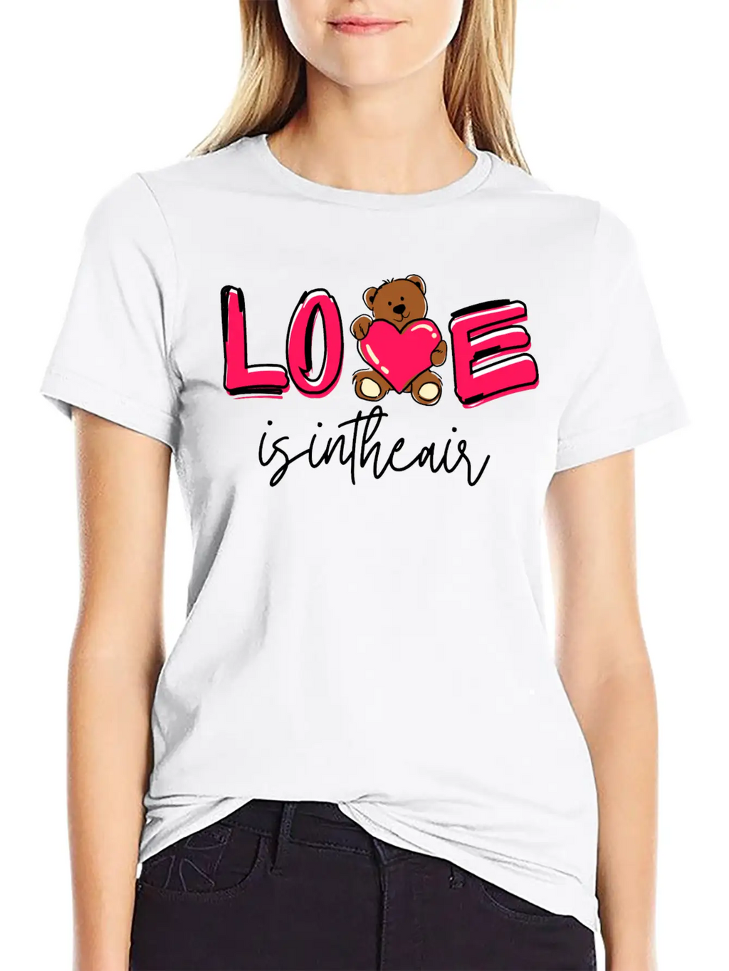 Love Is In The Air, Valentines Day Special Casual Graphic T-Shirt – Simple And Comfortable Daily Wear