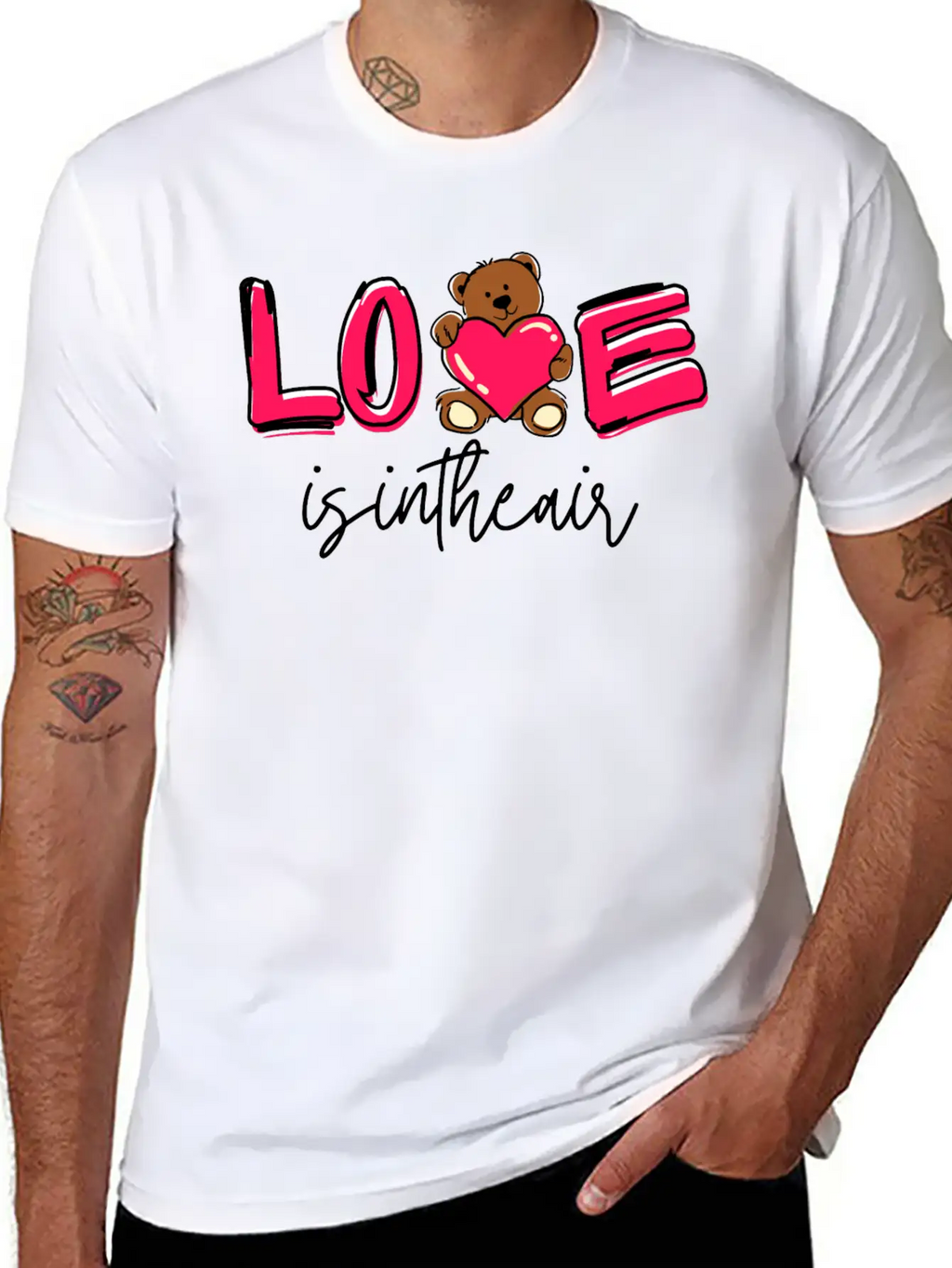 Love Is In The Air, Valentines Day Special Casual Graphic T-Shirt – Simple And Comfortable Daily Wear