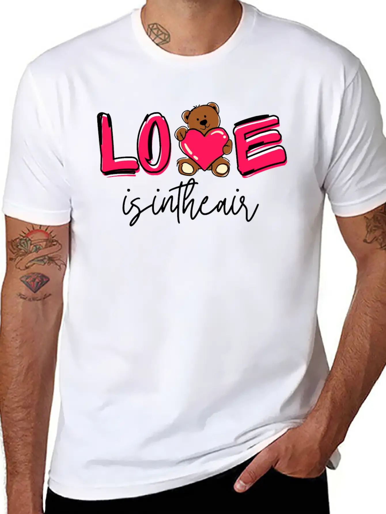 Love Is In The Air, Valentines Day Special Casual Graphic T-Shirt – Simple And Comfortable Daily Wear