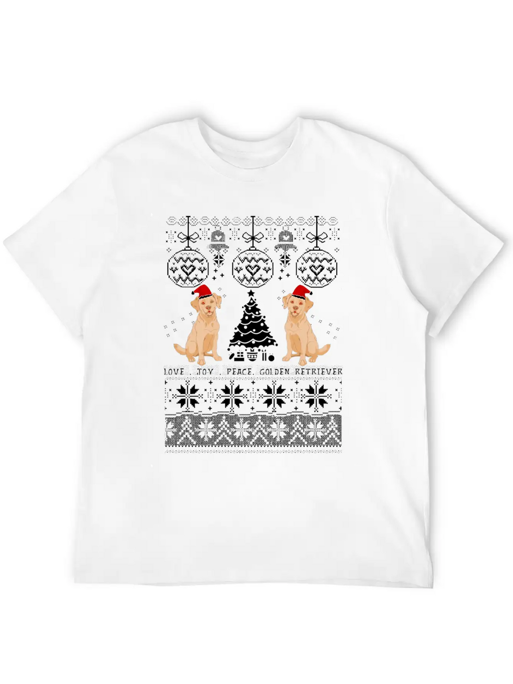 Love Joy Golden Retriever Christmas Unisex Casual T-Shirt – Clean Design For Daily Comfort