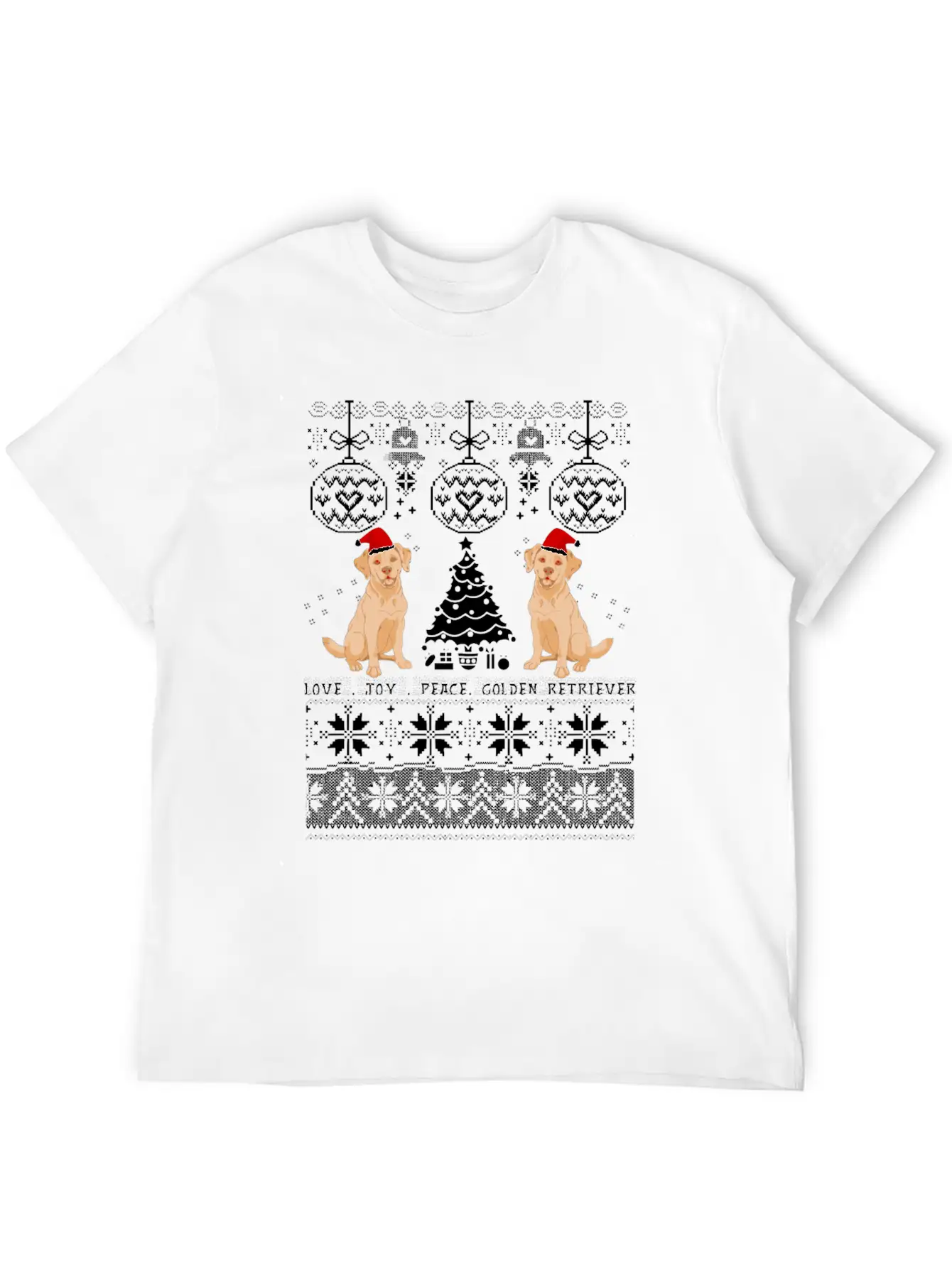 Love Joy Golden Retriever Christmas Unisex Casual T-Shirt – Clean Design For Daily Comfort
