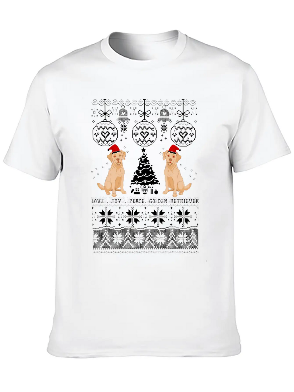 Love Joy Golden Retriever Christmas Unisex Casual T-Shirt – Clean Design For Daily Comfort