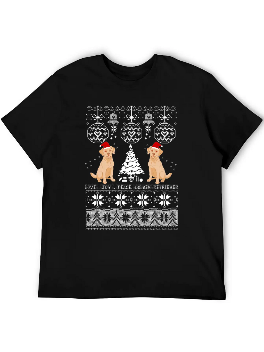 Love Joy Golden Retriever Christmas Unisex Casual T-Shirt – Clean Design For Daily Comfort