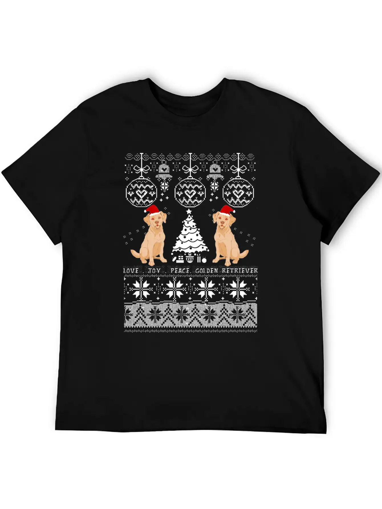 Love Joy Golden Retriever Christmas Unisex Casual T-Shirt – Clean Design For Daily Comfort