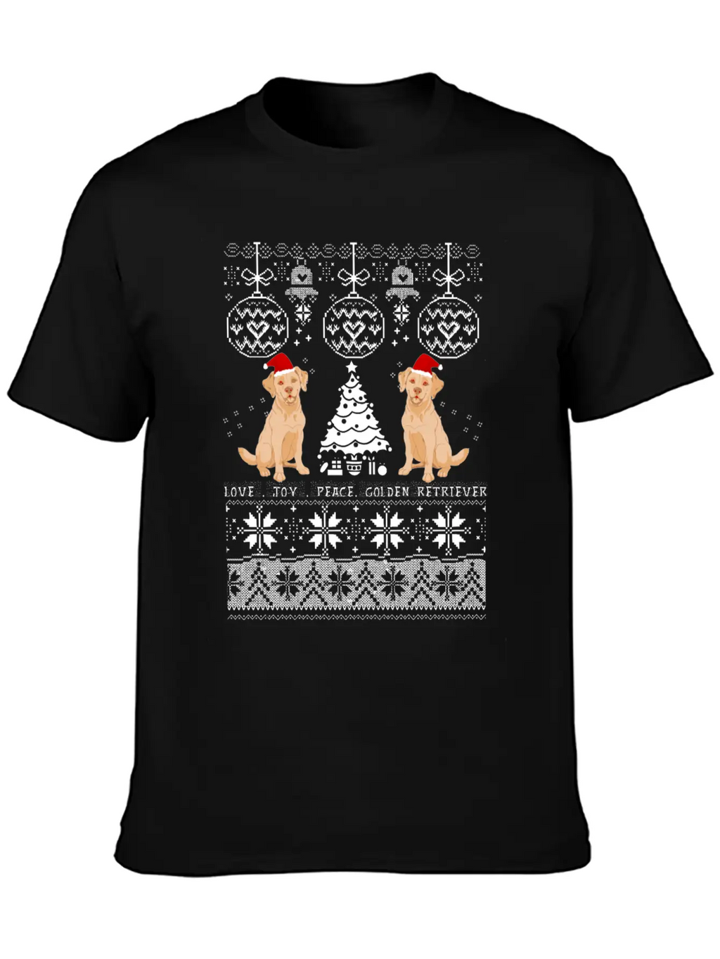 Love Joy Golden Retriever Christmas Unisex Casual T-Shirt – Clean Design For Daily Comfort