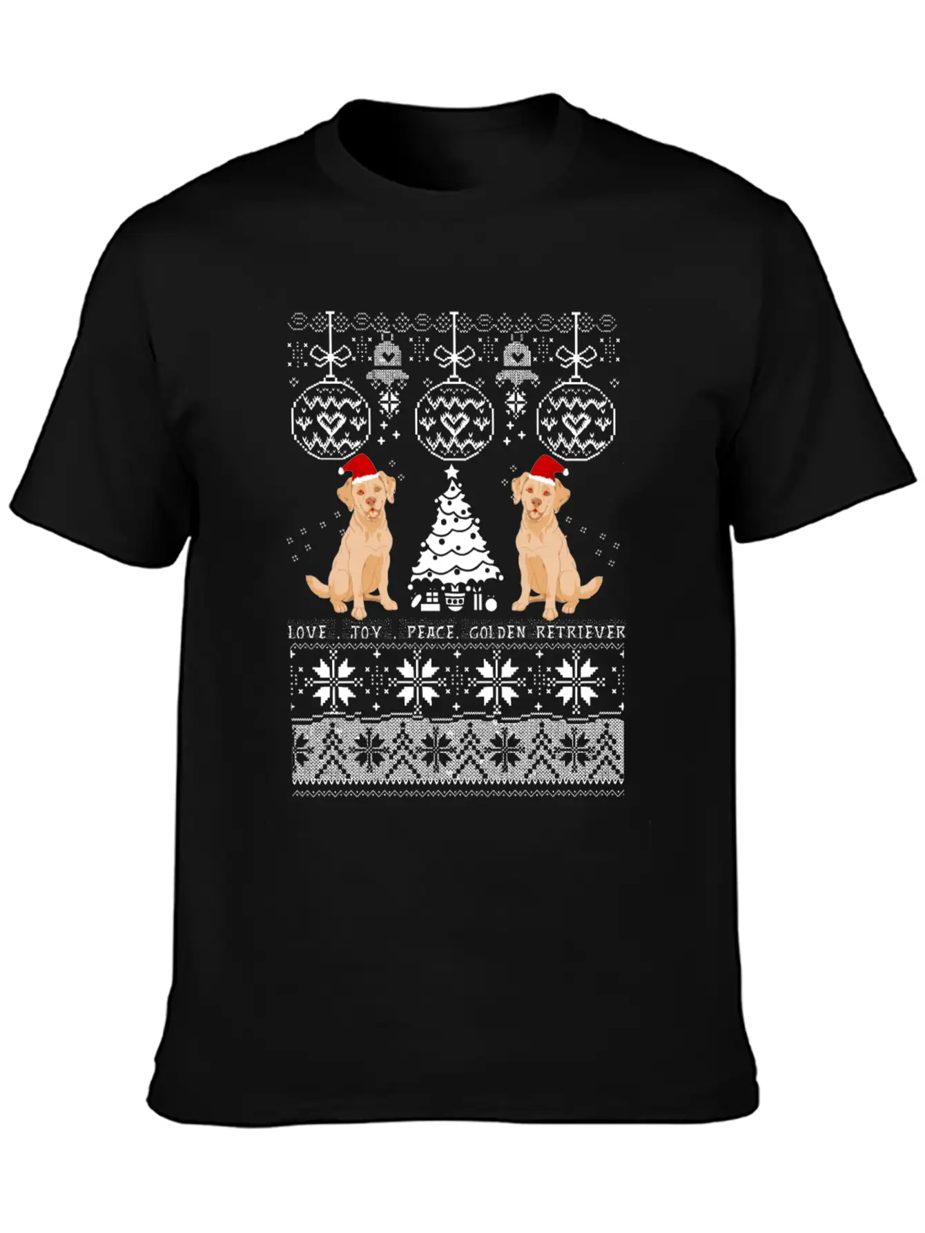 Love Joy Golden Retriever Christmas Unisex Casual T-Shirt – Clean Design For Daily Comfort