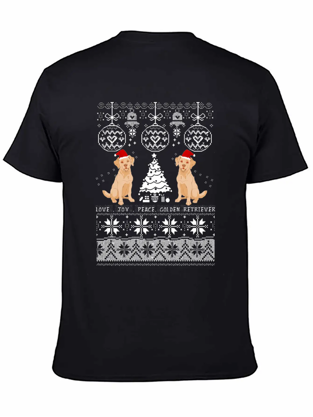 Love Joy Golden Retriever Christmas Unisex Casual T-Shirt – Clean Design For Daily Comfort