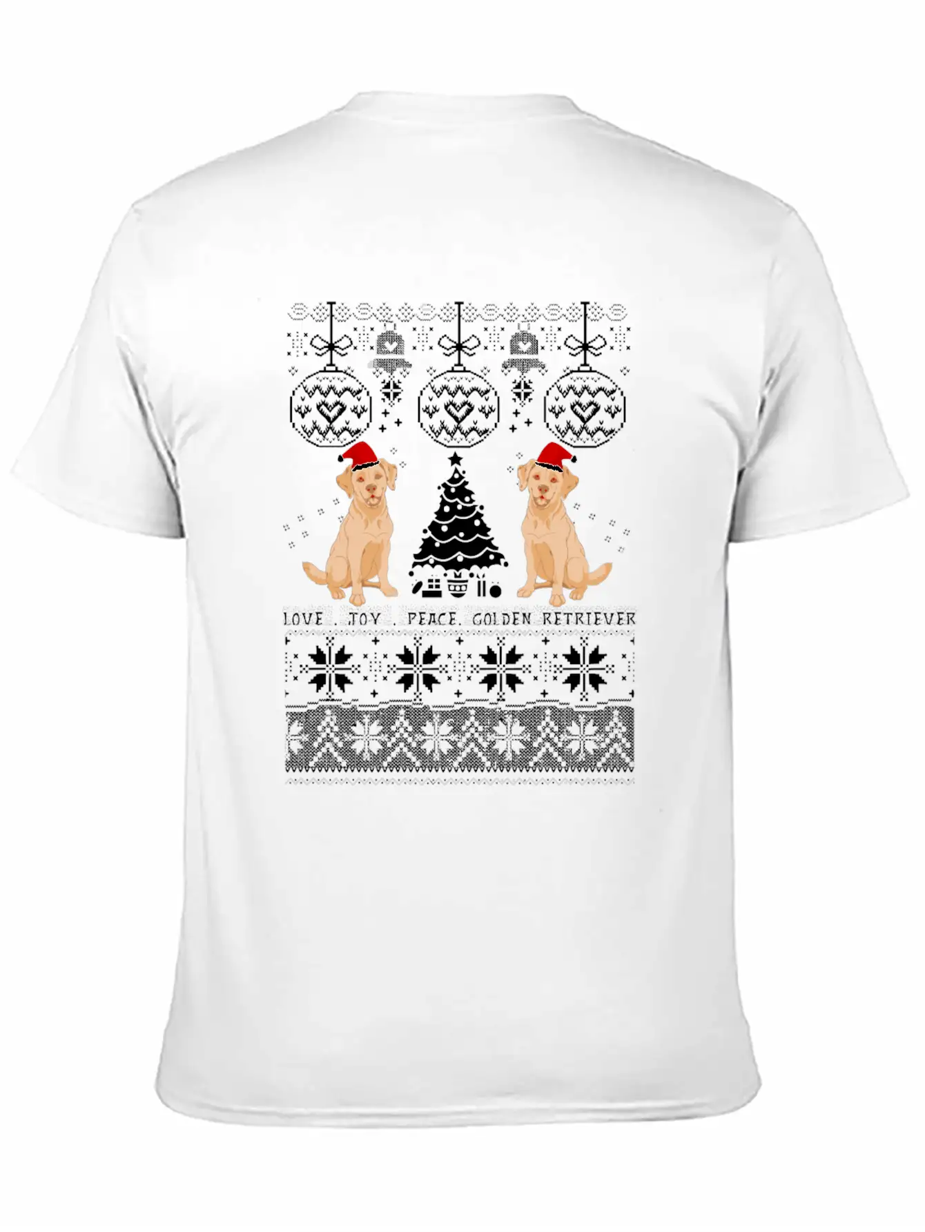 Love Joy Golden Retriever Christmas Unisex Casual T-Shirt – Clean Design For Daily Comfort