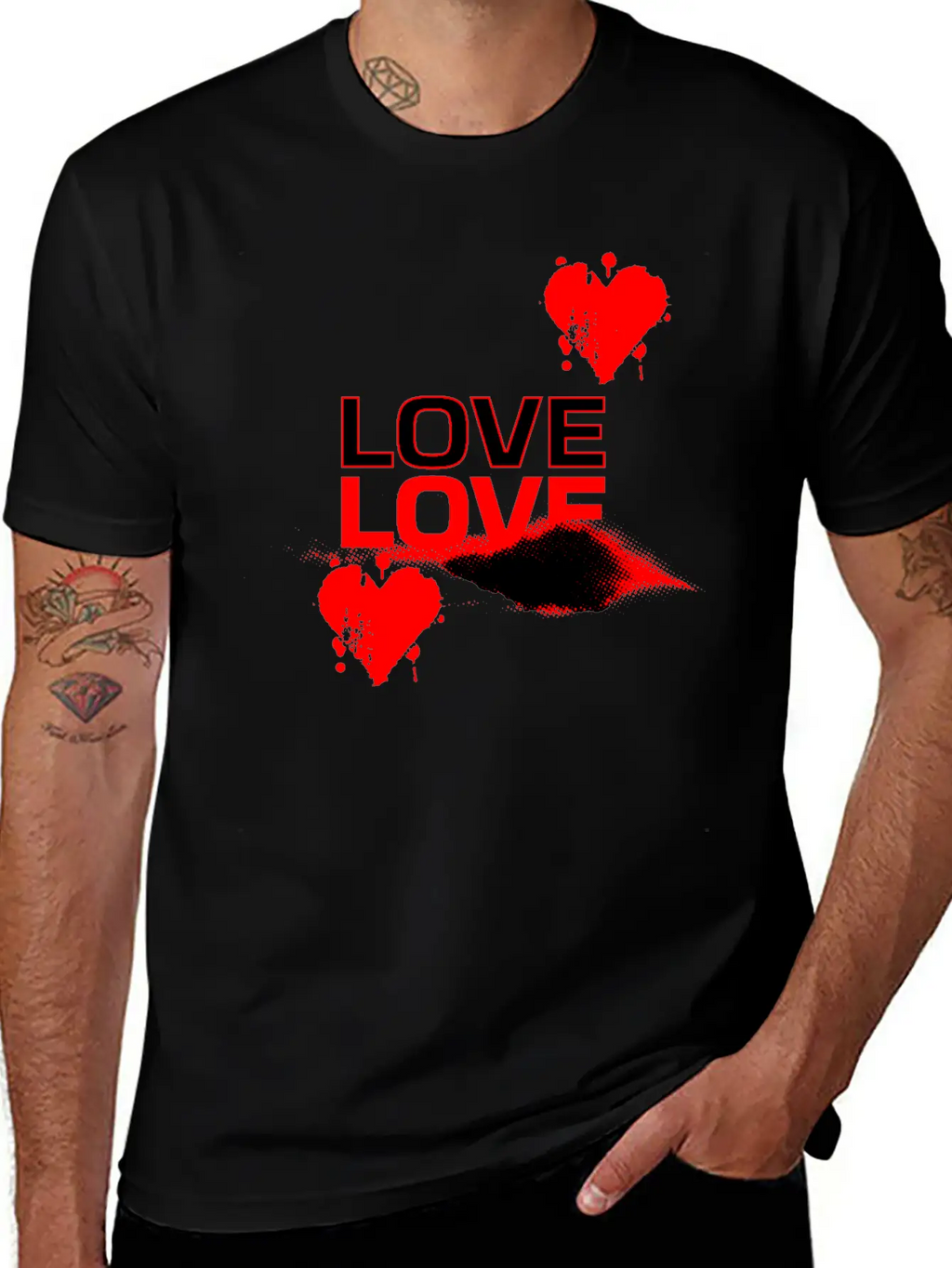 Love Love Bold Romantic Casual Graphic T-Shirt – Simple And Comfortable Daily Wear