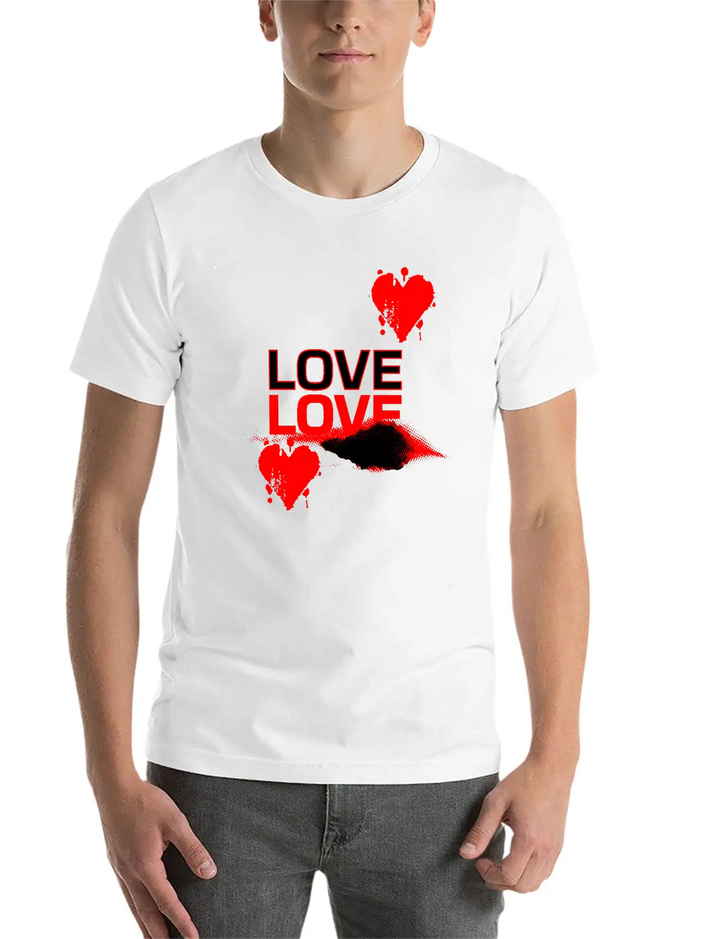 Love Love Bold Romantic Casual Graphic T-Shirt – Simple And Comfortable Daily Wear