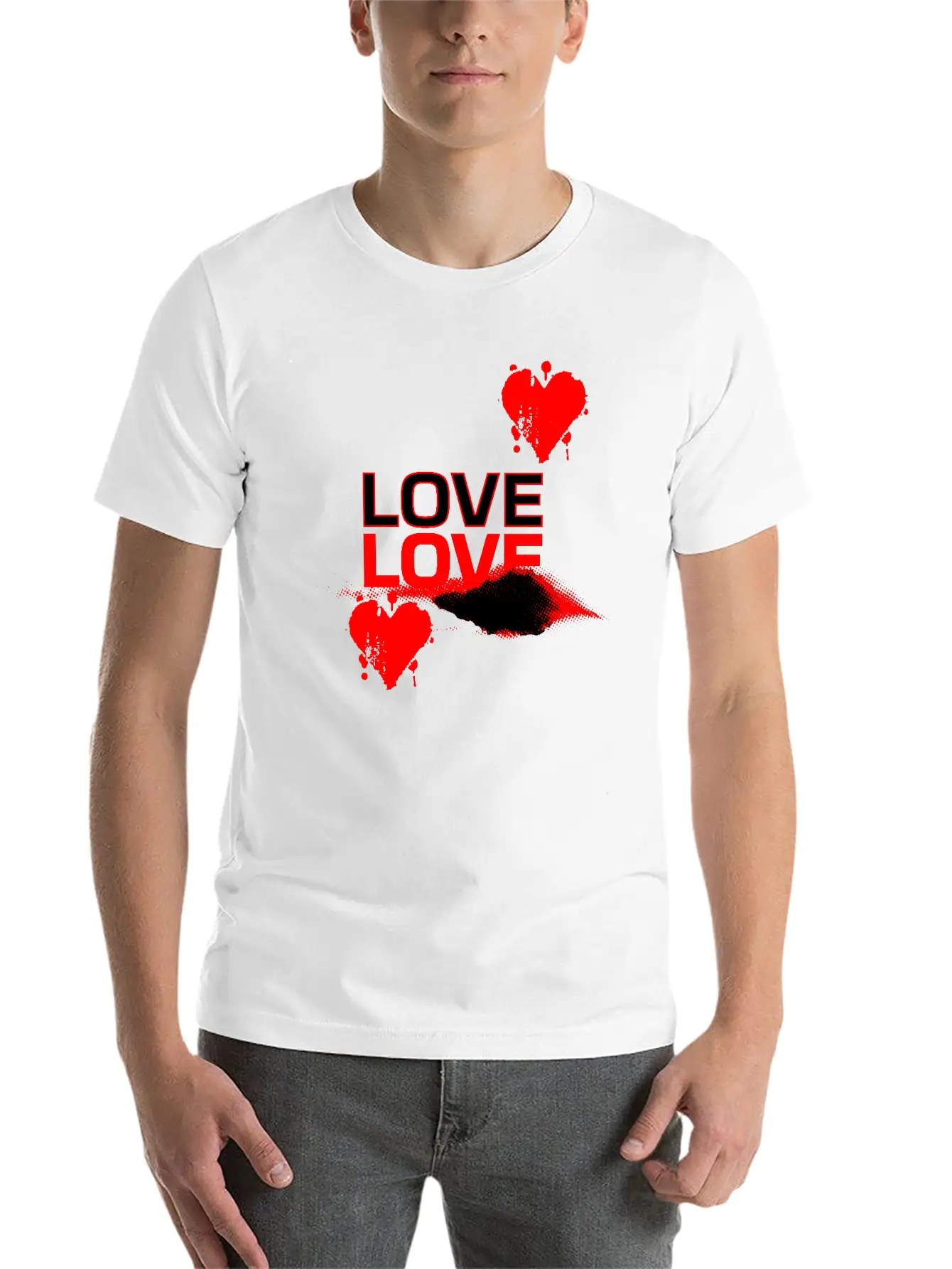 Love Love Bold Romantic Casual Graphic T-Shirt – Simple And Comfortable Daily Wear