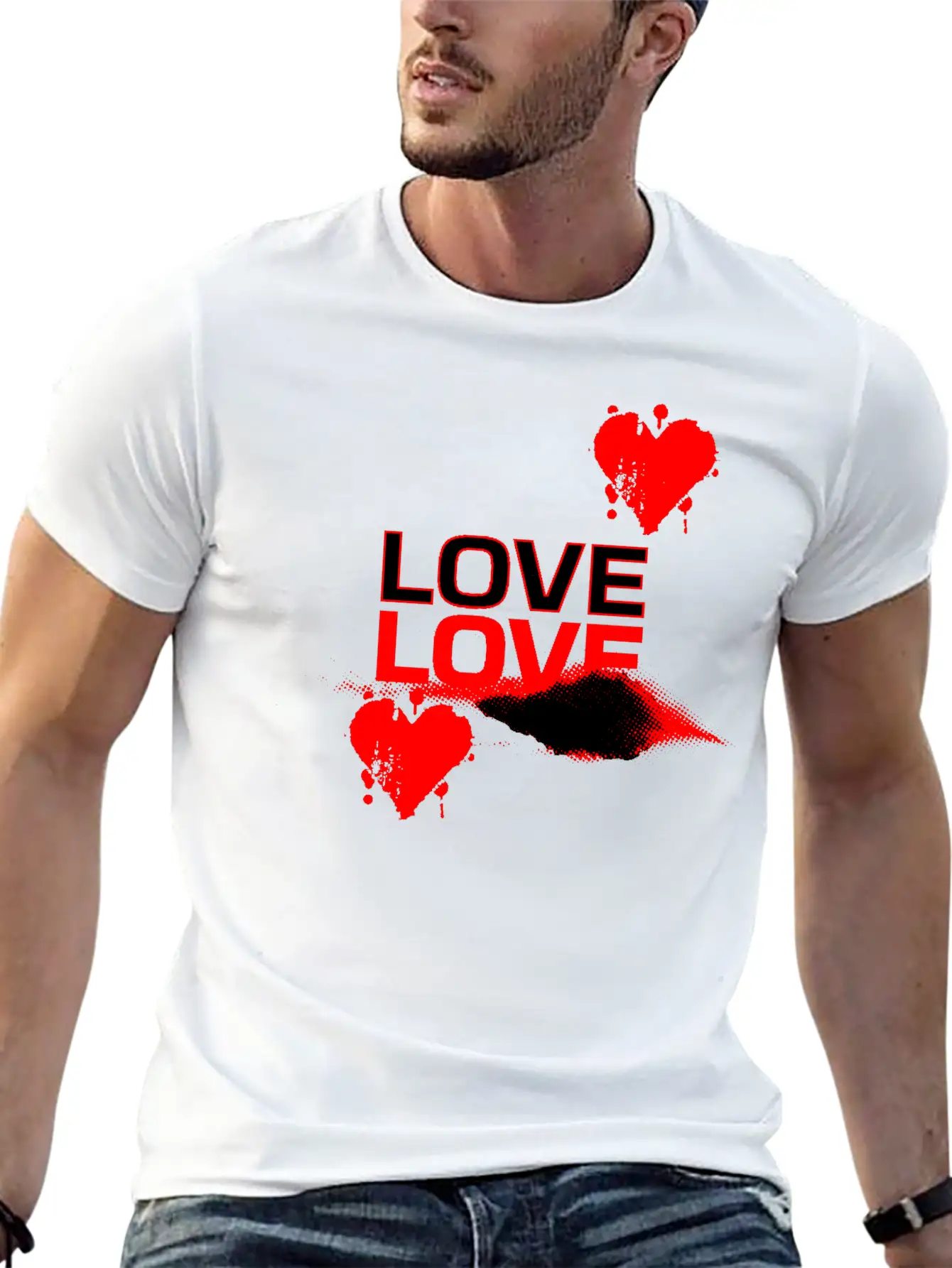 Love Love Bold Romantic Casual Graphic T-Shirt – Simple And Comfortable Daily Wear